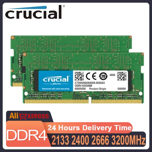 Crucial-Kit de memoria RAM para ordenador portátil, de 32GB memoria RAM (2x16GB), DDR4, 16GB, 3200MHz, 2400MHz, 2666MHz, 2133MH, DDR4, 16GB, 2400MHz