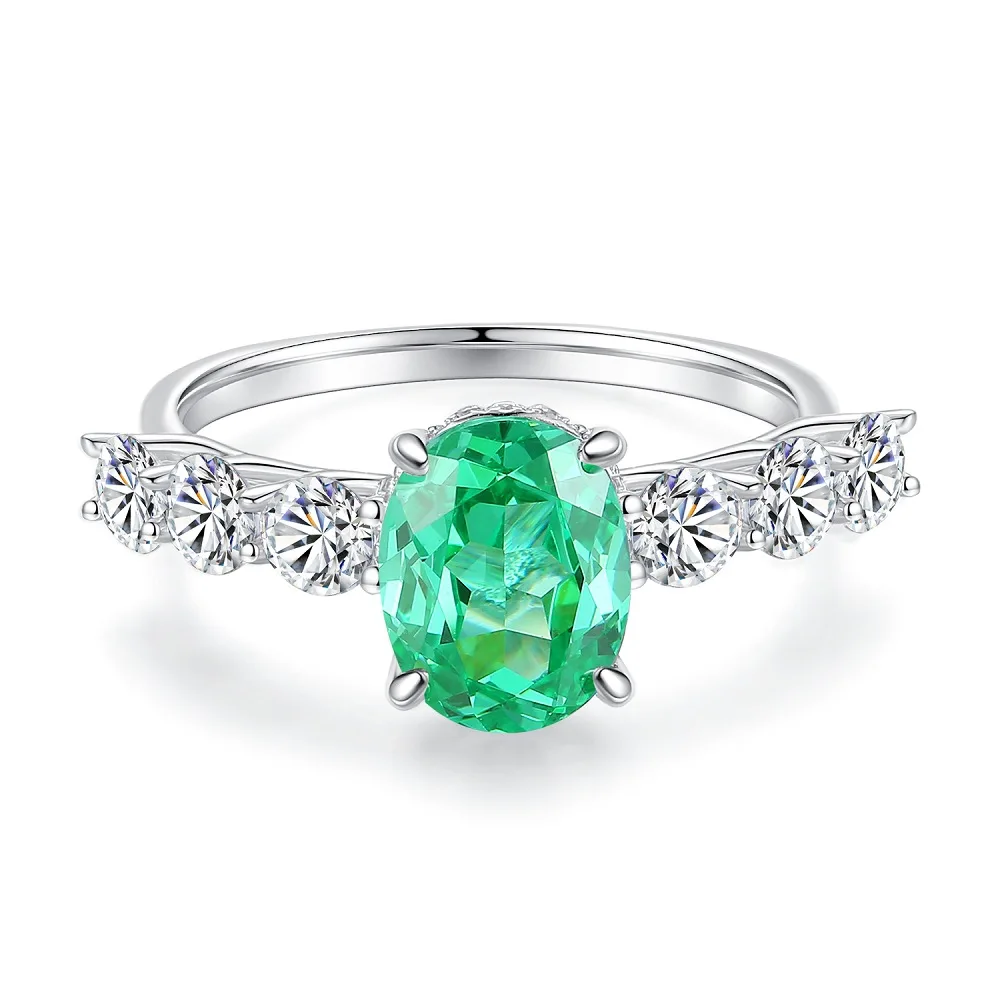PT950 Platinum Wood Zoya Color Ring for Women - Mother-of-pearl Emerald Cut Diamond