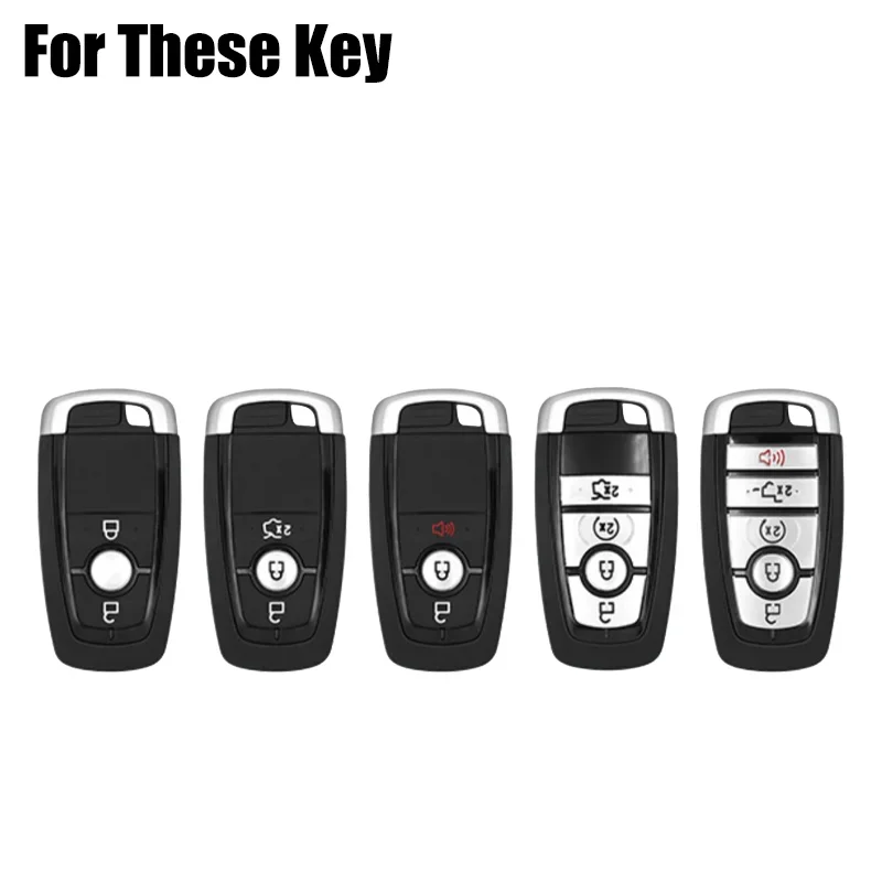 Zinc Alloy Silicone Car Key Case Cover For Ford Bronco Ecosport Edge Escape Expedition Explorer F-150 F-250 F-350 F-450 F-550