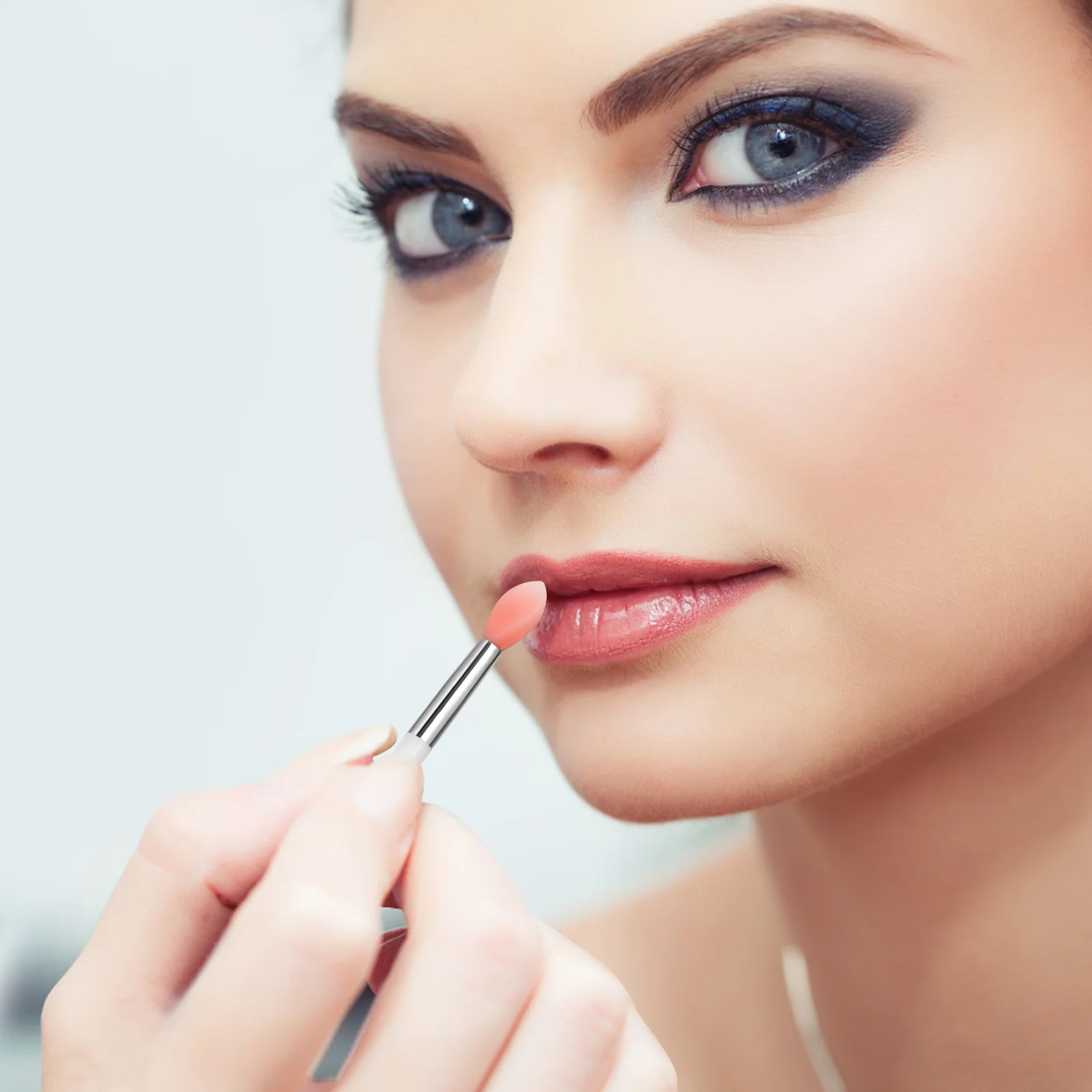 6 pezzi applicatori per rossetto in silicone morbido testa singola trasparente rosa anguria rosso strumenti per pennelli per labbra portatili labbro