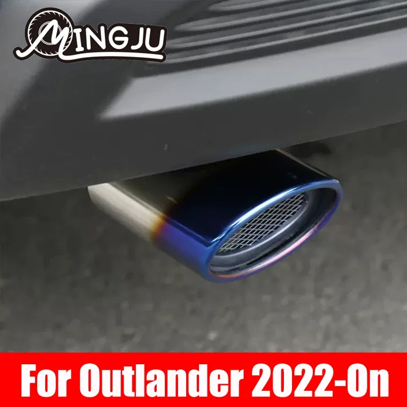 For Mitsubishi Outlander 2022 to 2024Car Cover Muffler Exterior End Pipe Outlet 304 Stainless Steel Exhaust Tip Tail Accessories