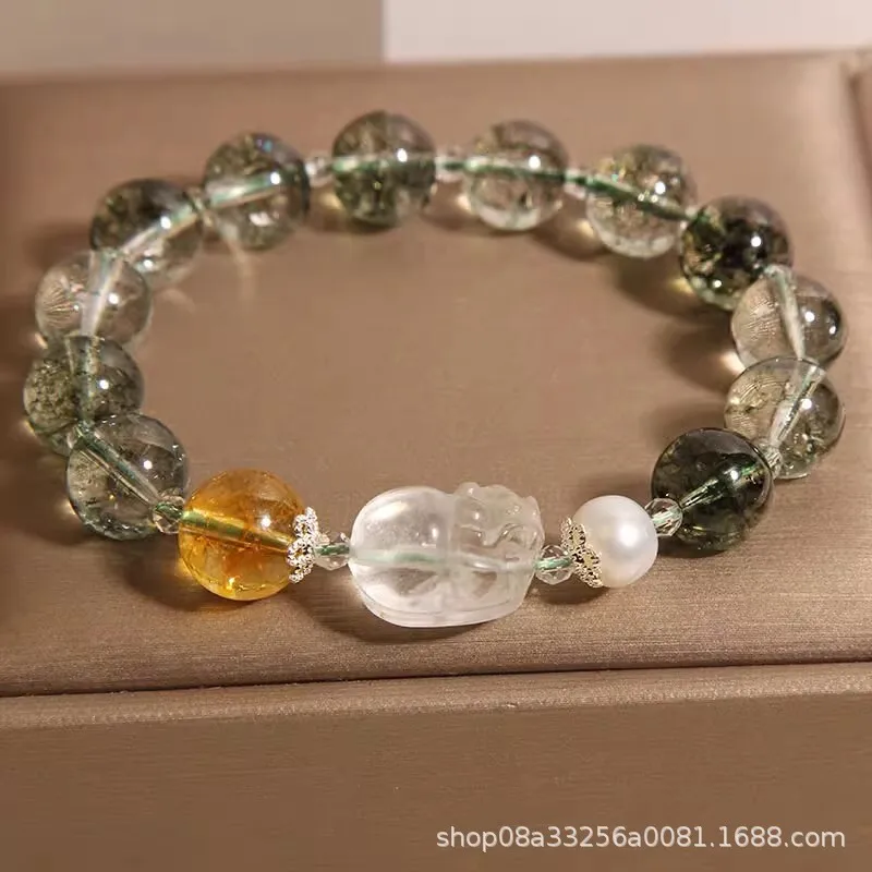 

Новый браслет с зеленым фантомным кристаллом в китайском стиле, женский легкий роскошный нишевый изысканный браслет Pixiu, подарок для богатства