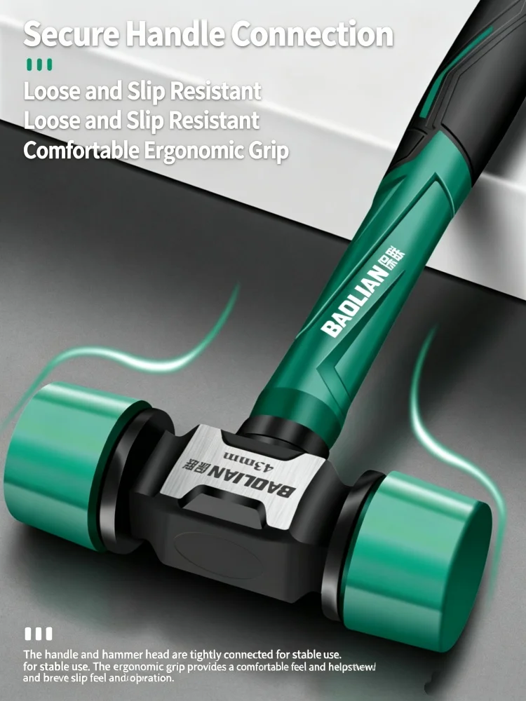 JUSTINLAU 27/36/43mm Doppelkopf-Gummimontagehammer Multifunktional Rutschfest Vibrationsfrei Professionelles Installationswerkzeug – Detail 7