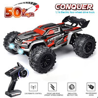 SCY 16102 1:16 50KM/H 4WD RC Car With LED Light Remote Control Cars High Speed Drift Monster Truck for Kids VS Wltoys 144001 Toy