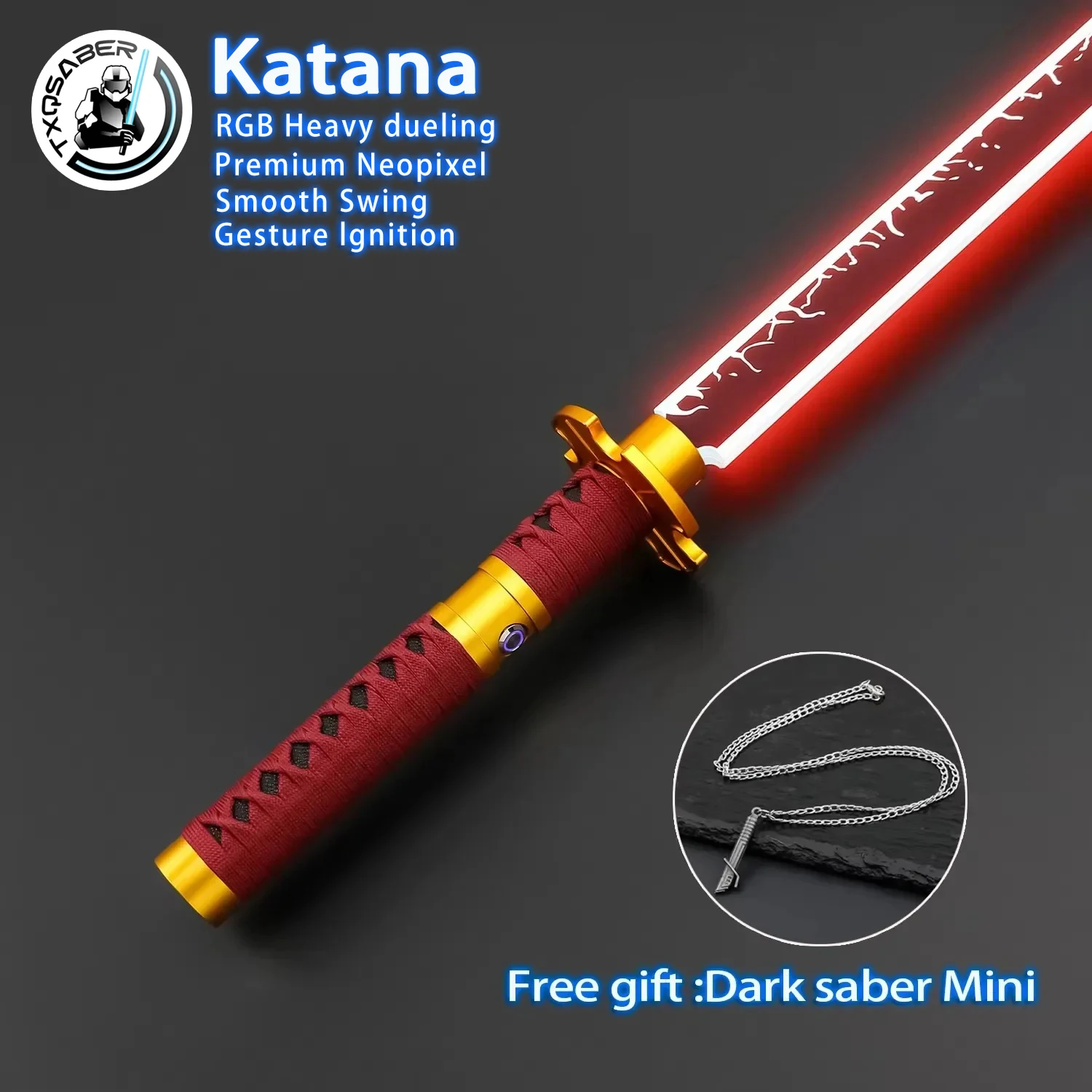 

TXQSABER Katana 2025, новый дизайн, RGB пиксель, тяжелый дуэль, гладкие качели, металлическая ручка, световой меч, косплей, 12 цветов, фокусное дуэние