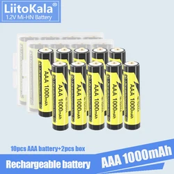 10 sztuk LiitoKala 1.2v NI-MH AAA bateria 3A 1000MAH akumulator aaa nimh baterie akumulator do latarki zabawki