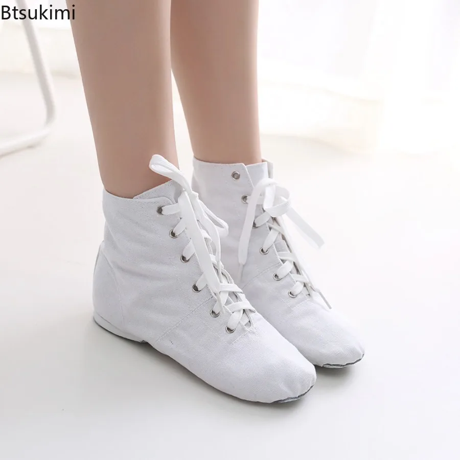 

Bonded High Top Adult Children Canvas Jazz Boots with Soft Soles Dance Shoes Training Shoes for Women Dance Ballet Fla Sneakers