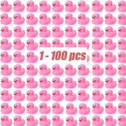 1-100 pcs Pink Rubber Ducks, Toys Squeaky Rubber  Duckies for  Birthday Party Favors Class Prizes Car Decor