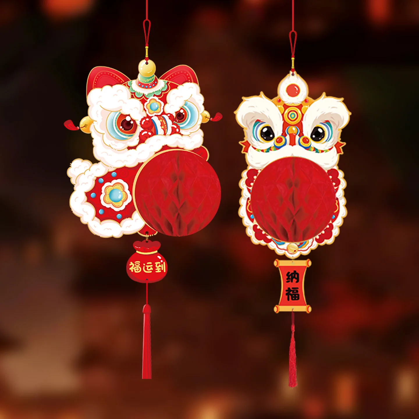 New Year's Decorative Honeycomb Lantern Pendant 2026 New Spring Festival Pendant Living Room