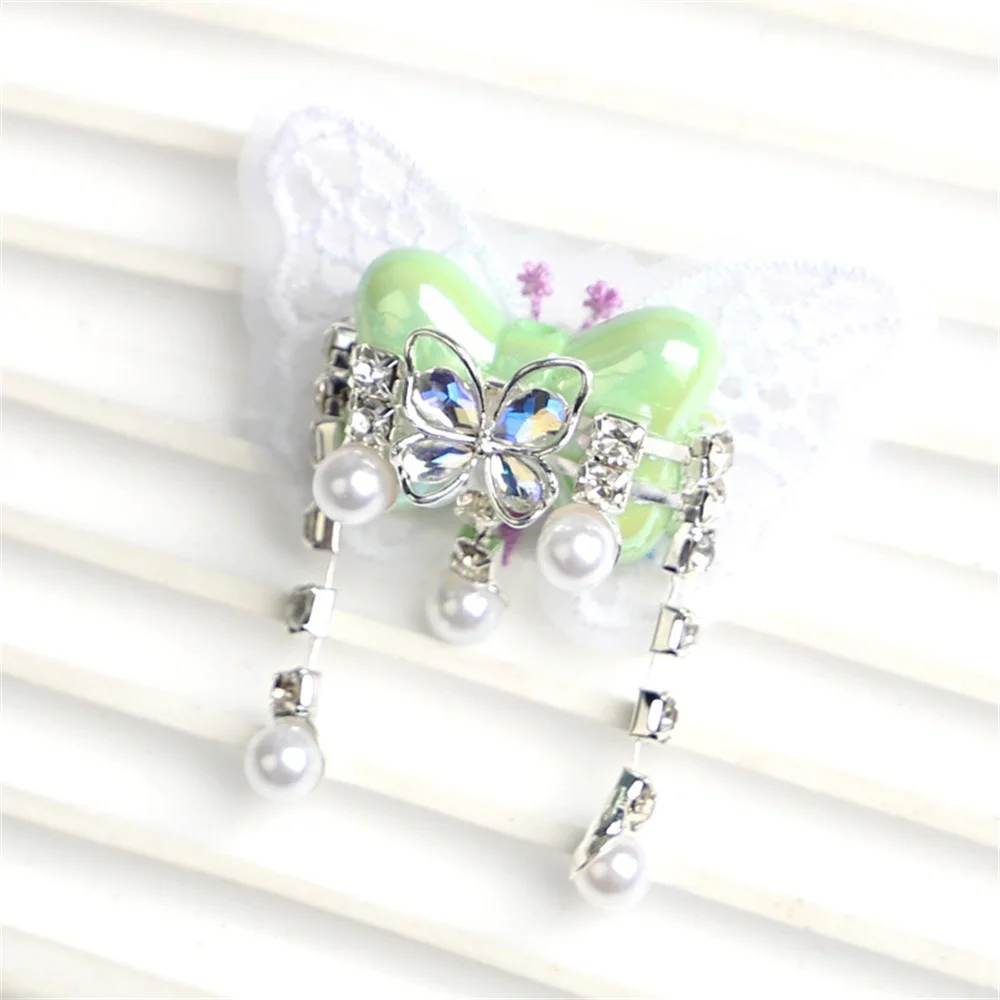 Illusionary Embroidery Butterfly DIY Phone Chain Bow Knot Pearl Pen Bead Bracelet Material Accessories