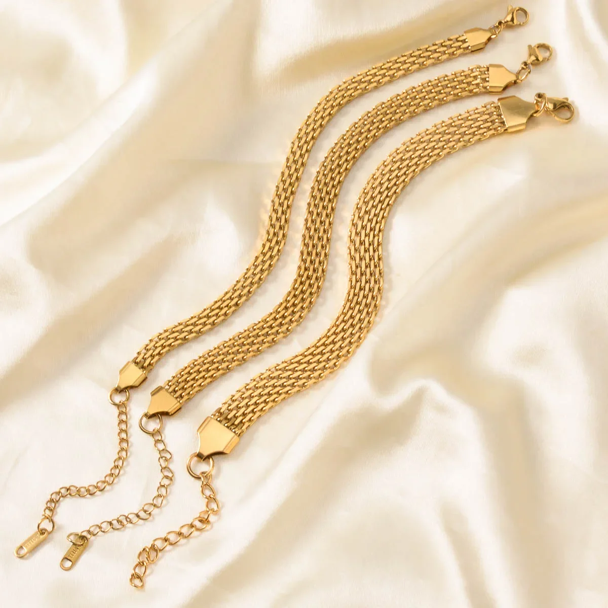 

Gold Plated Stainless Steel Bracelet for Women Luxury Fashion Bangle Elegant Dainty Jewelry Gift for Her Valentines Christmas