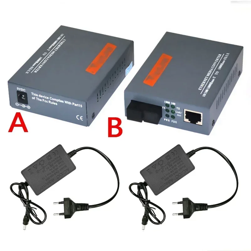 

Gigabit Media Converter HTB-GS-03 1000Mbps Single SC Port External Power Supply Optical fiber transmitter