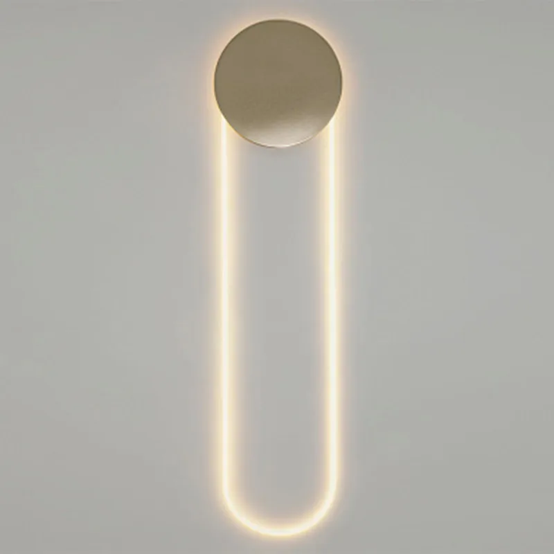 

Golden Wall lamp Nordic Atmosphere Creative Led Ring Light Retro Art Palor Bedroom Bedside Hotel Model Partition Bathroom Lamp