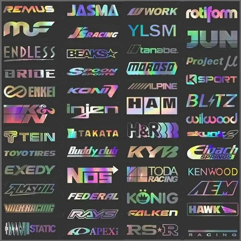 

15pcs Car Stickers Set Random Styles Reflective Racing Sponsor Vinyl Decals for JDM Style Car Window Bumper Decoration Stickers
