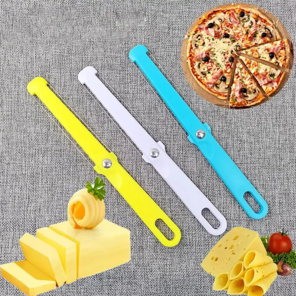 1PC New Fashion Cheese Butter Slicer Peeler Cutter Tool Wire Thick Hard Soft Handle Plastic Cheese Knife Cooking Baking Tools
