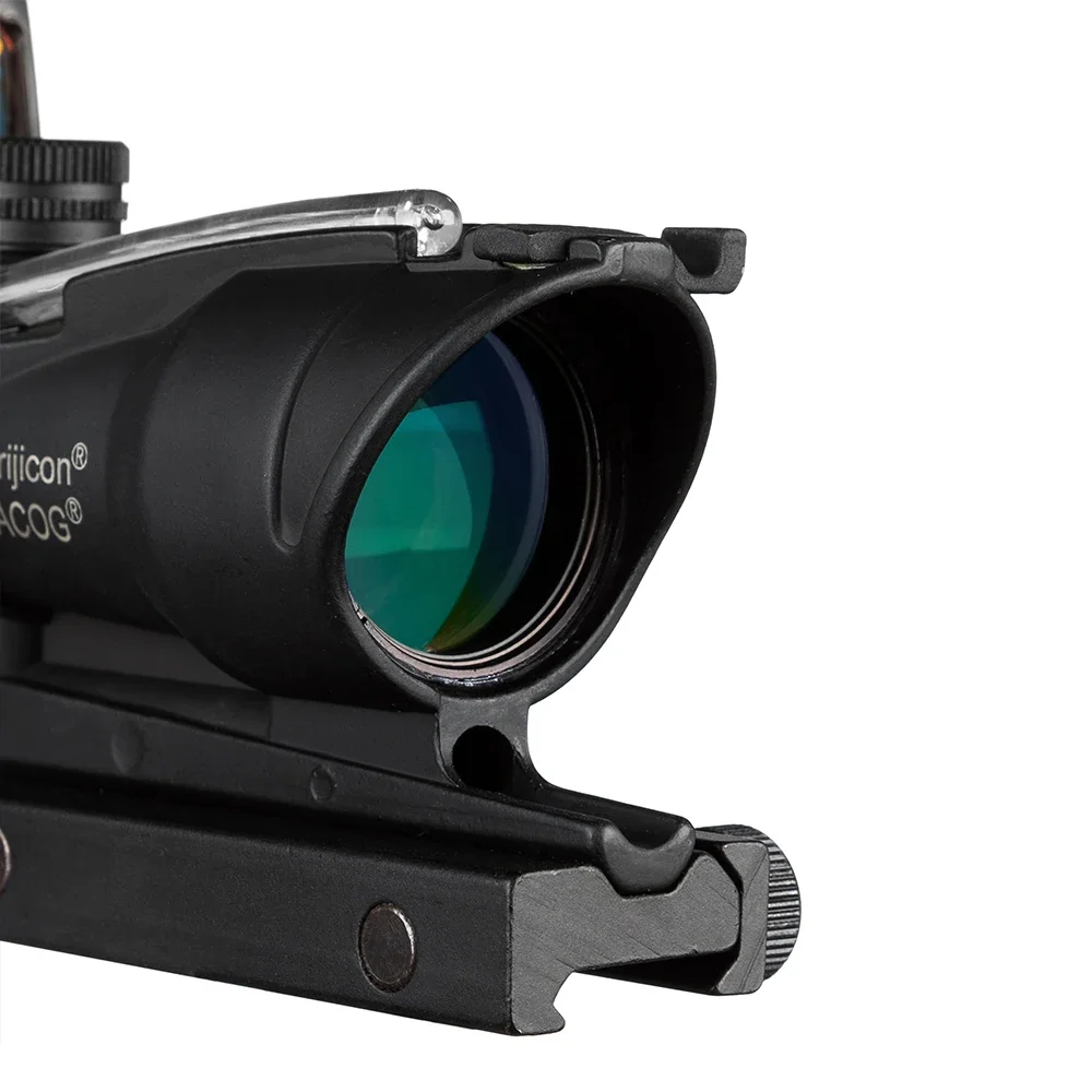 US Stock 4x32 Red Fiber Source Real Fiber Scope with Red Dot Sight Marked Version Black Riser Optical Instrument