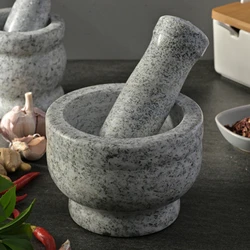 Natural stone garlic pounder, stone mortar pounding medicine jar grinder, household garlic mortar peeling garlic