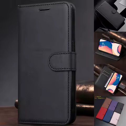Luxury Fashion Solid Color PU Leather Pouzdro For Samsung Galaxy S25 S24 S23 S22 S21 S20 Plus Ultra FE Cover Shell Flip Hoesje