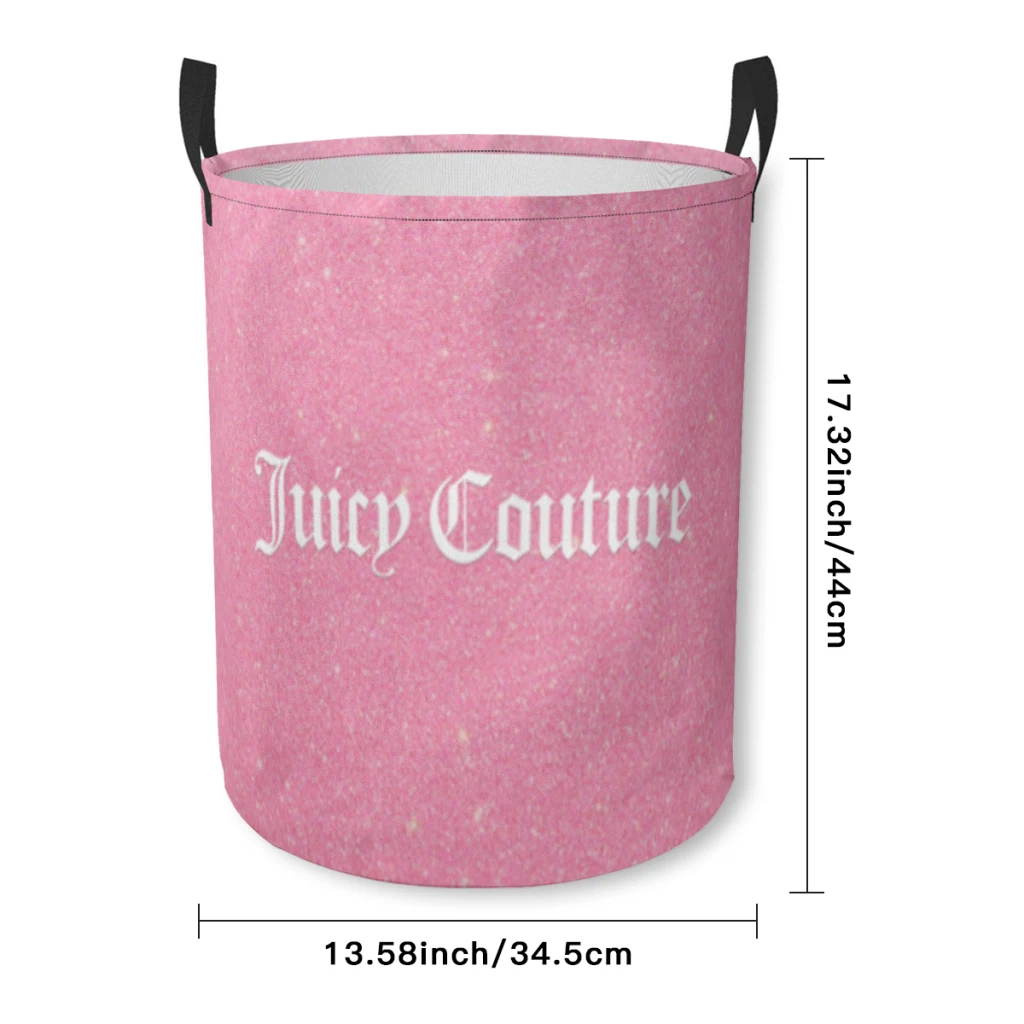 Household Fabric Dirty Cloth Basket Storage Bucket Hot-Sale-Like-Juicy-Couture Home Folding Toy Storage Basket Laundry Basket