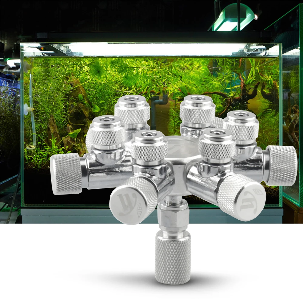 Aquarium Tank CO2 Splitter Regler Verteiler Nadel Fein einstell ventil für CO2-Regler mit 2/Wege auslässen