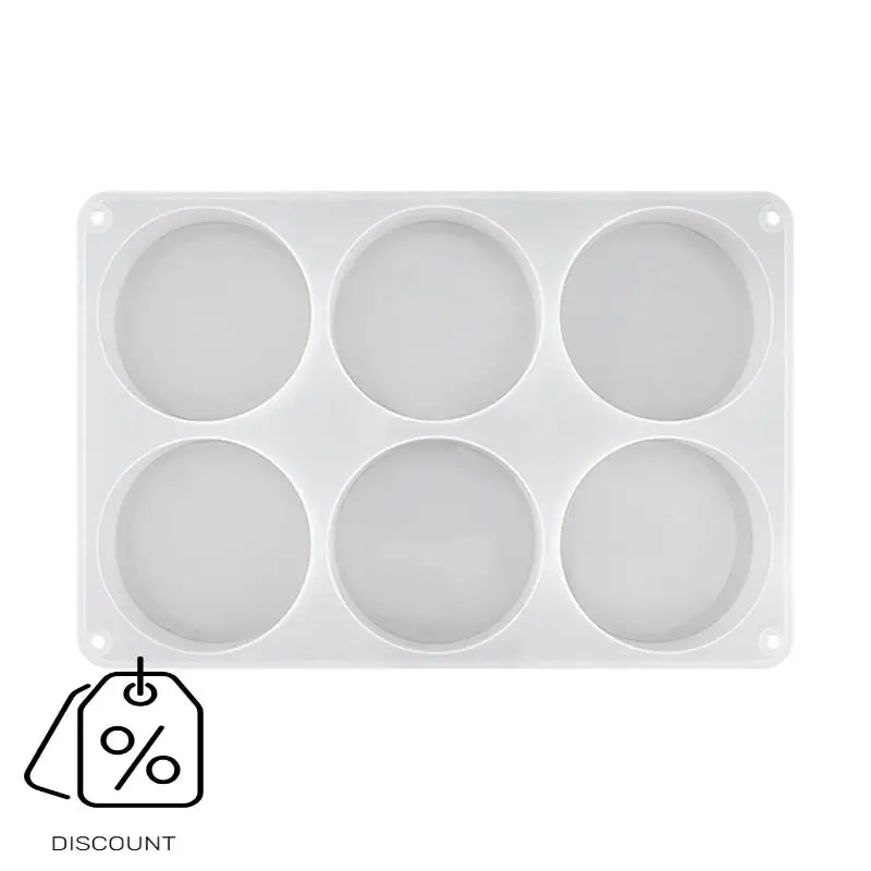 ABBN-1 Piece Resin Coaster Molds 6-Cavity Deep Round Coaster Silicone Molds Coaster Mold For Epoxy Resin DIY Coasters Resin Art