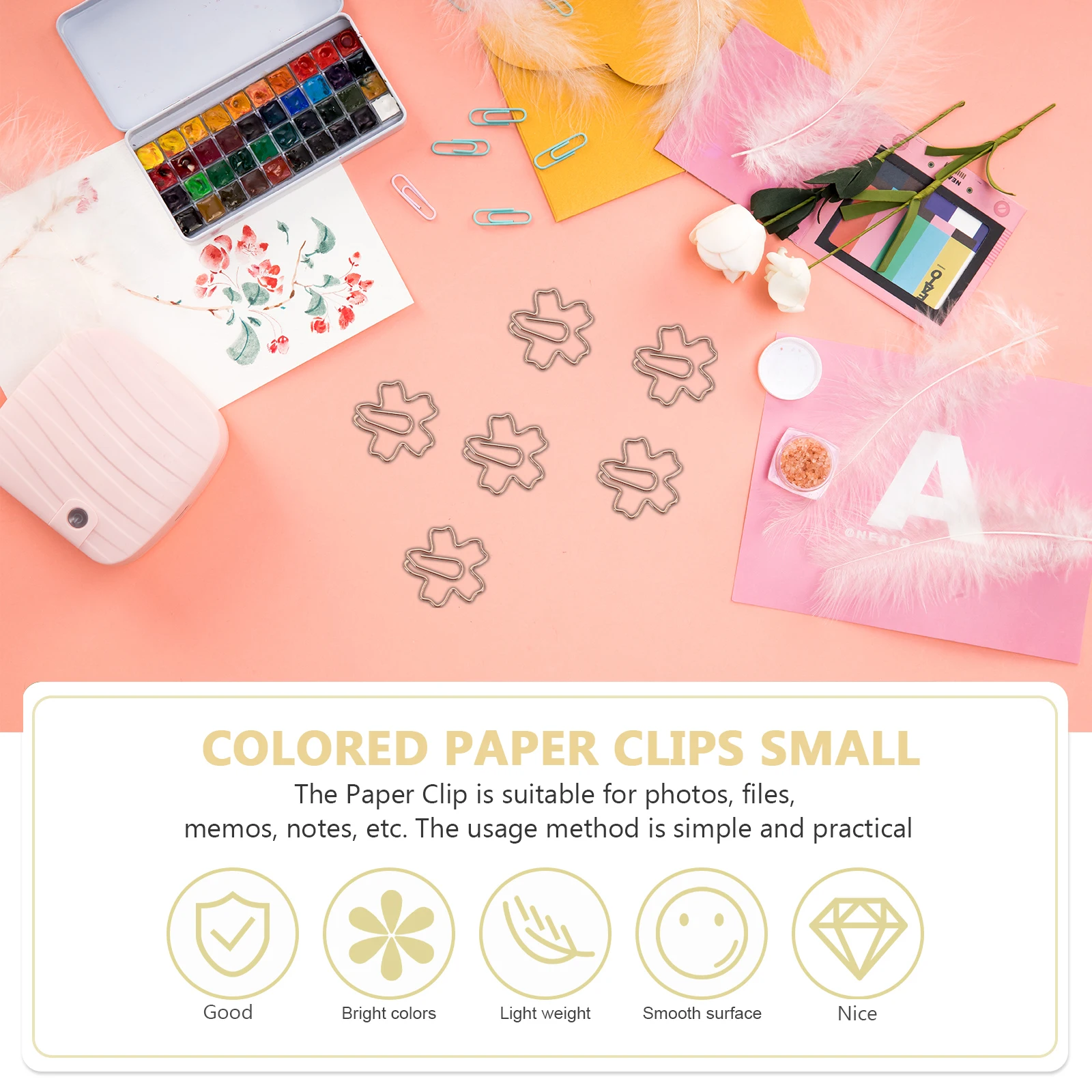 

36pcs Creative Metal Paper Clips Bookmark Design For School Office Desktop Organization Decorative Stationery Supplies File