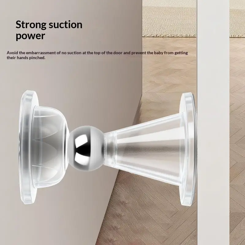 Magnetic Door Stop Strong Magnetic Force Punch Free Silent Design Non Collision Door Stopper for Home Office Store Use