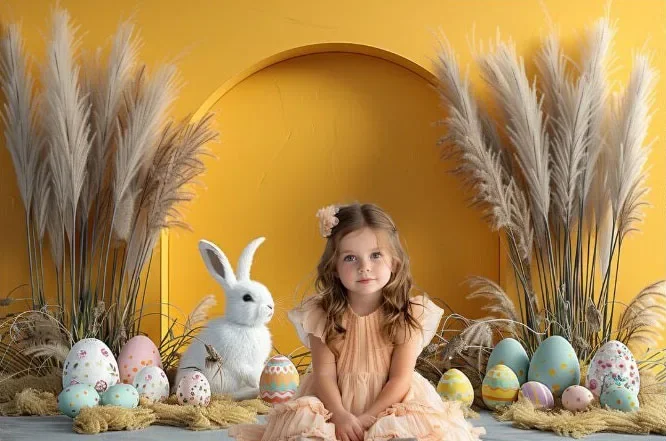 Mehofond 사진 배경 용수철 부활절 토끼 보호 꽃 계란, 어린이 생일 파티 초상화 장식 배경, 사진 스튜디오