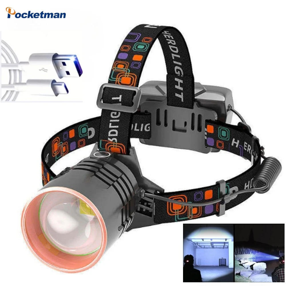 poderoso-p50-farois-led-usb-recarregavel-de-alta-potencia-farol-telescopico-zoom-cabeca-lampada-holofote-pesca-ao-ar-livre-acampamento