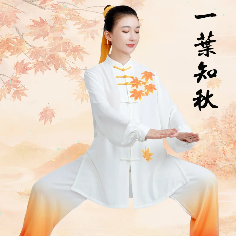 Chinese Traditional Men Tai Chi Kungfu Martial Arts Uniforms Vintage Printed Sweatshirt+pant Meditation Yoga Workout Casual Set