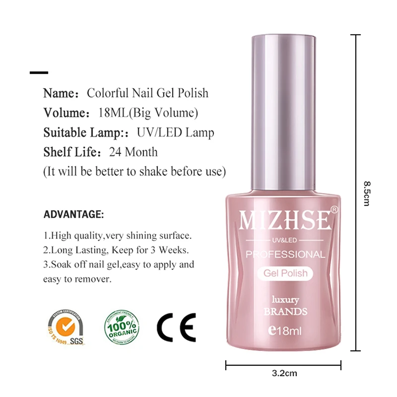 MIZHSE 18ml Base And Top Coat Long Lasting Gel Nail Polish Soak Off UV LED Lamp Gel Matte Top Coat Nail Art Manicure Gel Varnish