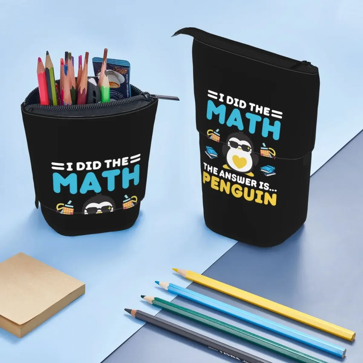 Ich habe die Mathe-Rechnung gemacht, die Lösung ist: Pinguin, lustiger Mathematiker, wendbares Federmäppchen für Jungen und Mädchen, Geschenke, Stiftbox, Bleistiftbeutel