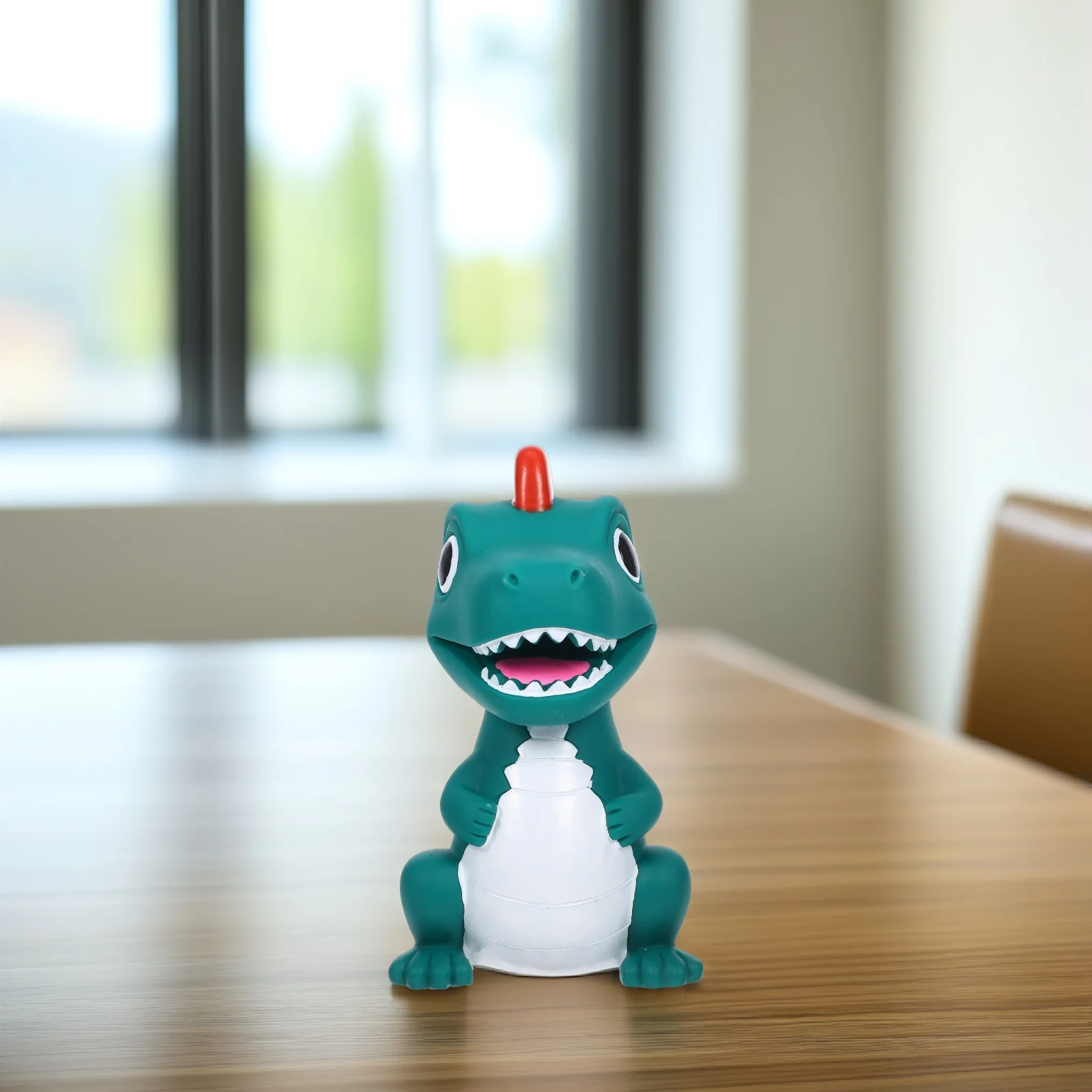 กระปุกออมสินไดโนเสาร์ สีเขียวเข้ม วัสดุไวนิล แข็งแรง ทนทาน สำหรับเด็ก กล่องเก็บเหรียญลายการ์ตูน ของขวัญวันเกิด วันคริสต์มาส