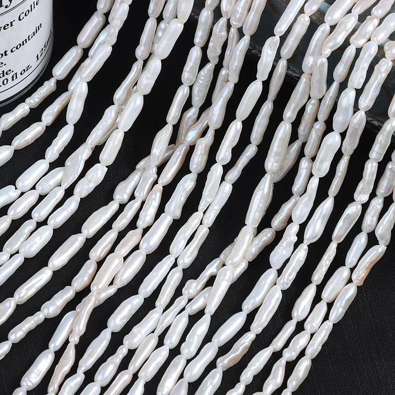 4-5mm mini baroque natural pearls, irregular shape, freshwater nucleus-free, one strand, 38cm long, approximately 24 pieces.
