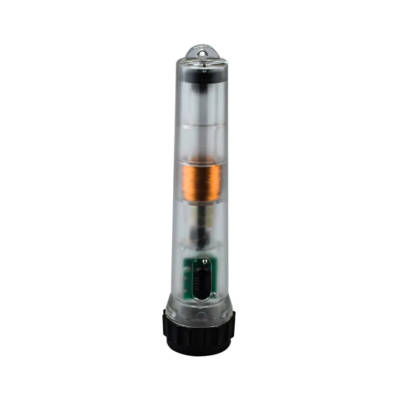 Flashlight, Hand-cranked Charging Far-pull Flashlight, Strong Magnet, Self-generated Transparent Emergency Fluorescent Torch