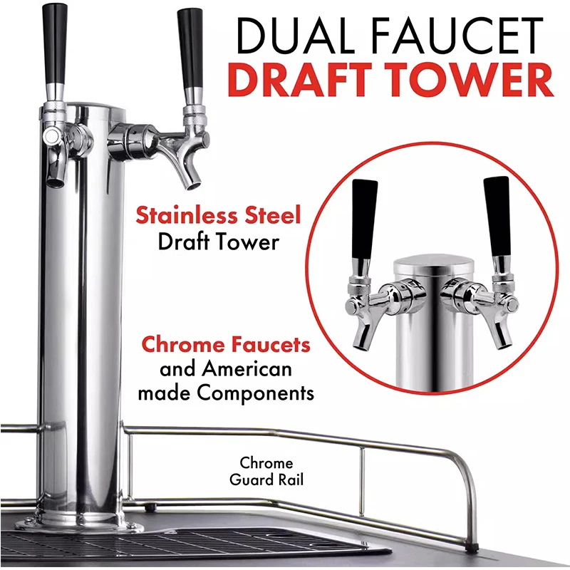 Dwugłowicowa maszyna rzemiosło piwne chłodzona powietrzem maszyna do piwa z beczki komercyjna maszyna do piwa chłodzona wodą wyposażenie do chłodzenia piwa