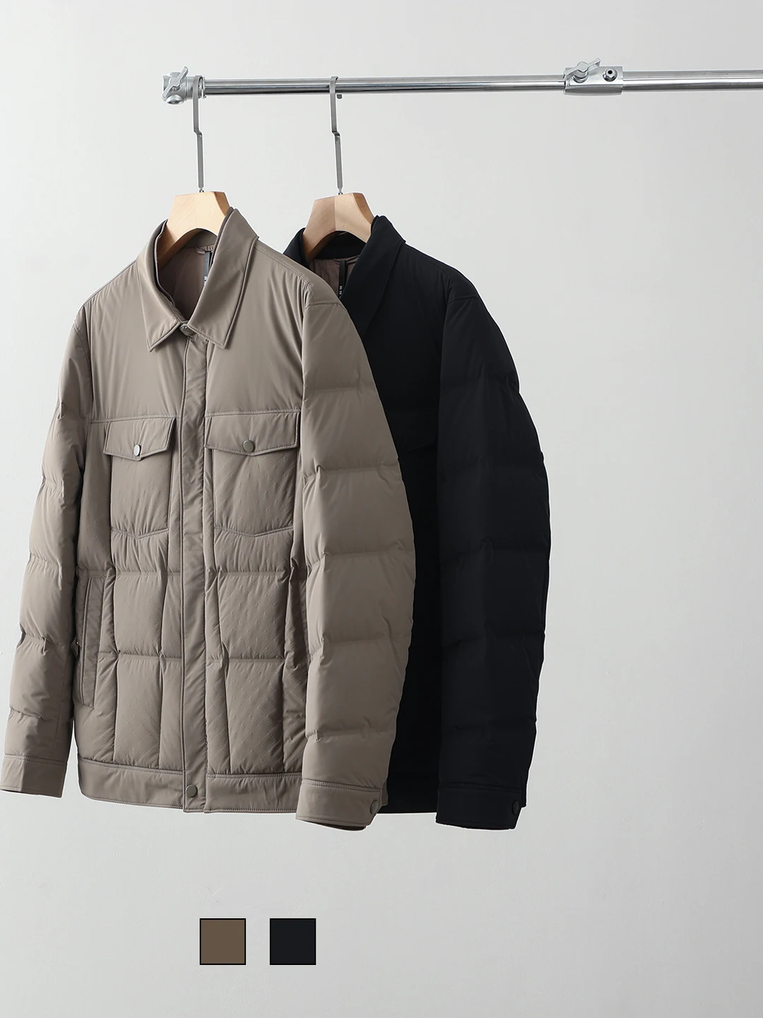 

Мягкая, комфортная мужская куртка с воротником, наполненная пухом 90% Du, повседневная, деловая, рабочая, теплая верхняя одежда с длинными рукавами на молнии