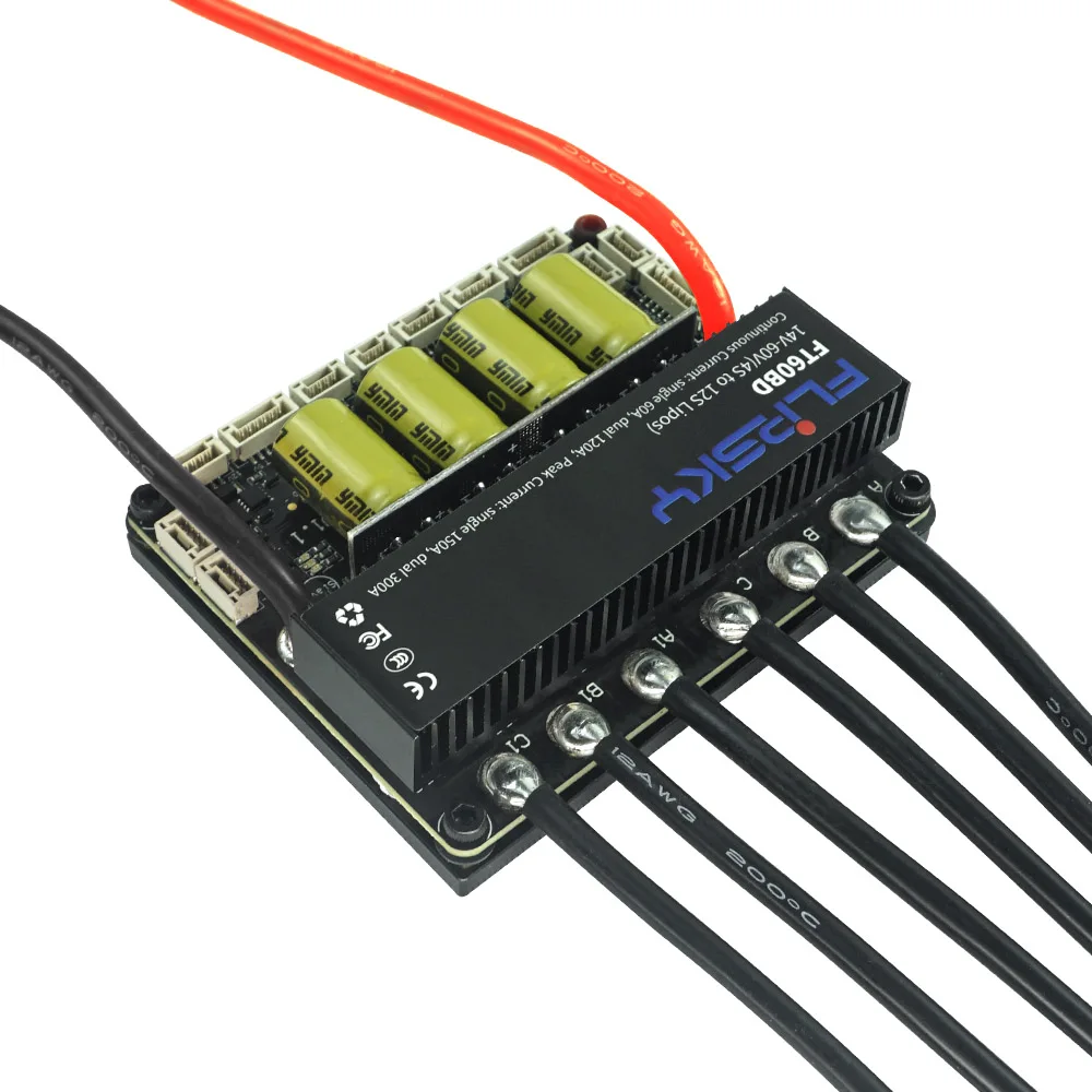 Flipsky Ft60bd Dual Esc 60v 120a With Heatsink | For Diy Eboard Scooter Ebike Robotics Speed Controller For Brushless Motor