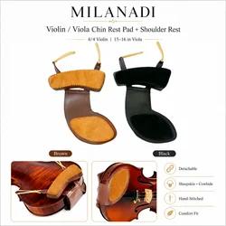 Violin/Viola Chinrest Shoulder Rest Violin Left Shoulder Pads Violin Padded Chin Rest 3/4-4/4 Violin Viola Accessory Parts