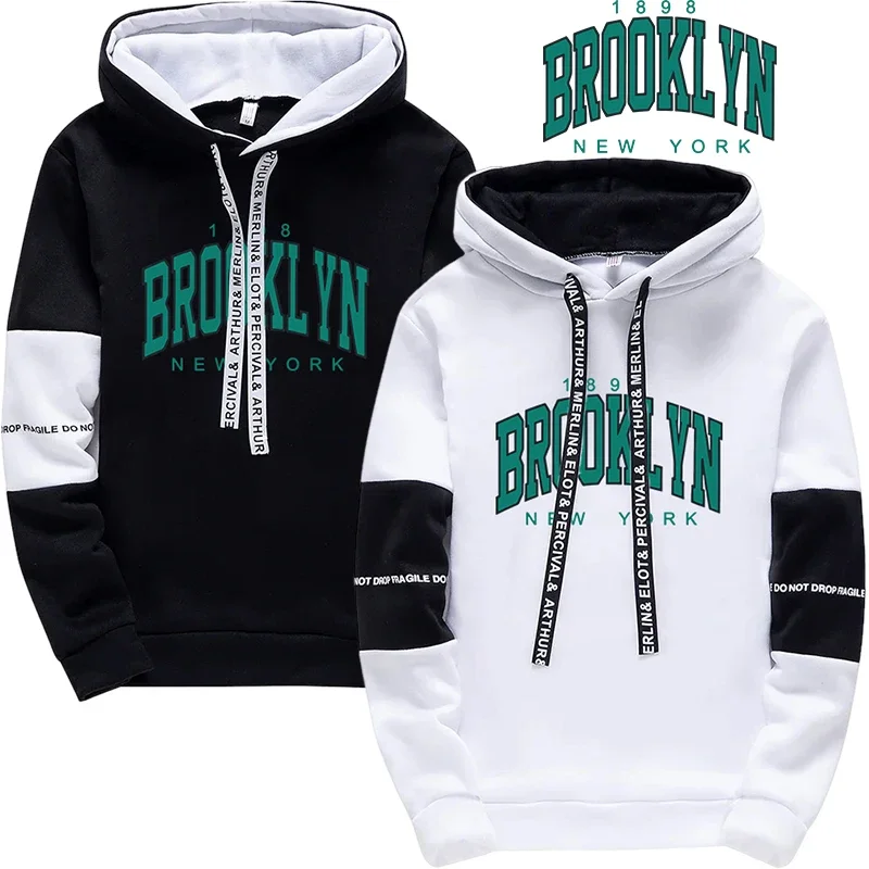 

Brooklyn Streetwear Hoodie for Men High Quality Hooded Long Sleeve Pullover Sweatpants All Season Daily Casual Sport Sweatshirts