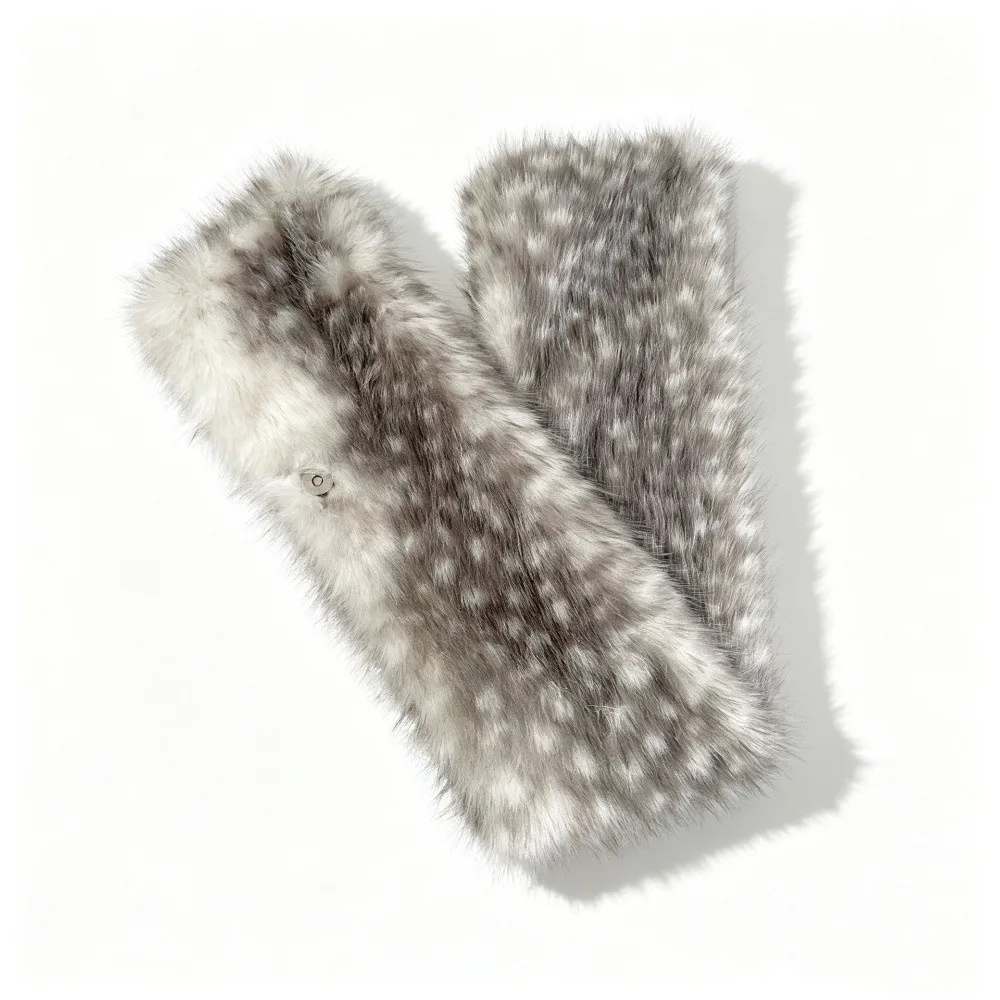 Versatile Grey Deer Print Warm Scarf Double Sided Windproof Scarf Thickened Cold Proof Winter Shawl Winter