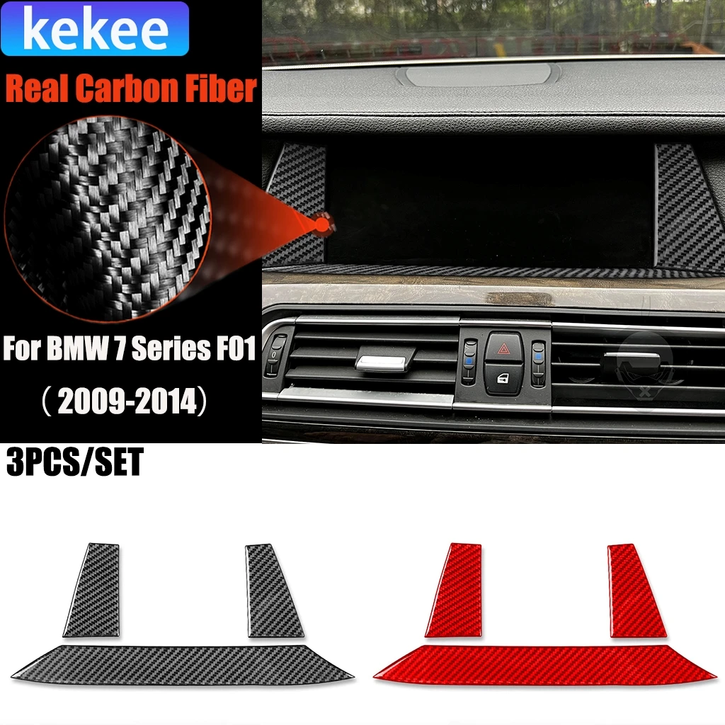 

Carbon Fiber Car Accessories Navigation Panel Interior Trim Cover Soft Sticker For BMW 7 Series F01 730li 740li 750li 2009-2014