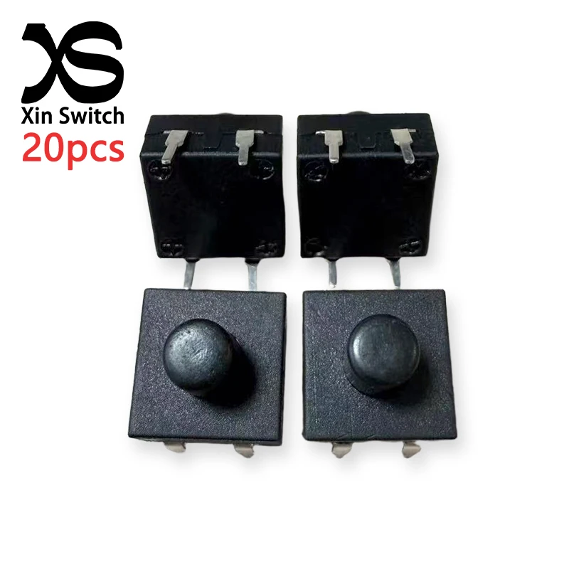 20PCS 1212-114C Self Locking Push Button Switch 12*12 Handle Height 6mm 4Pin DC 30V 1A Strong Light Flashlight Power Switch