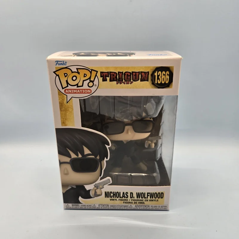 Genuine Trigun - Nicholas D. Wolfwood #1366 Vinyl Figure Funko Pop ! Statue Doll Decor Collect Limited Edition Model Toys Gifts