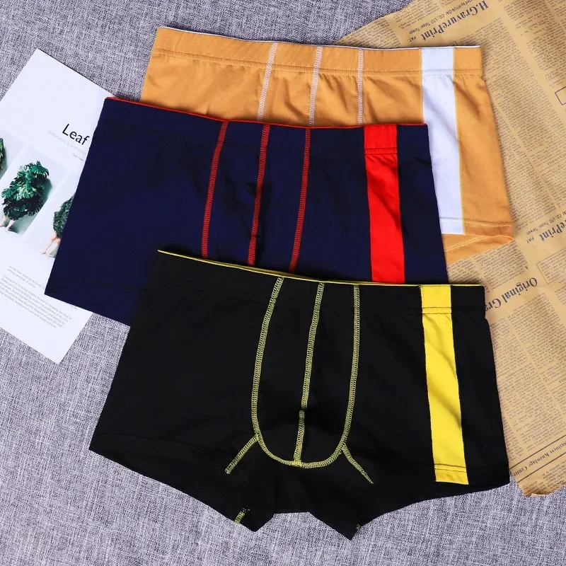 Popular Men Patchwork Shorts U Convex Pouch Boxer Underwear Men's Panties Briefs Male Swimming Trunks Beachwear Elastic Knickers