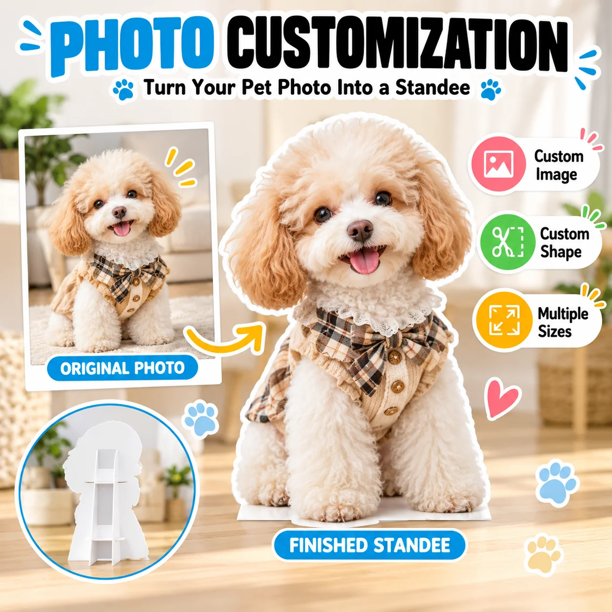 Standing Desk - Espositore personalizzato in cartone con foto
