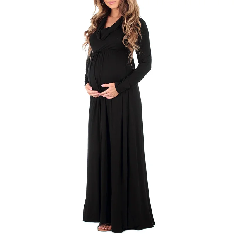 2026 New Women's Photography Dress New Black Casual Pregnant Photo Spring Long-Sleeved Dresses Fashionable Pregnancy Clothes view 4