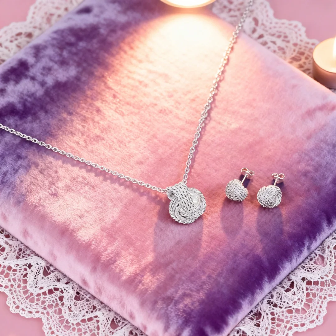 

Charms lovely 925 Sterling Silver Weave Ball Pendant Necklace Earrings Stud for Woman Jewelry Sets Fashion Wedding Engagement