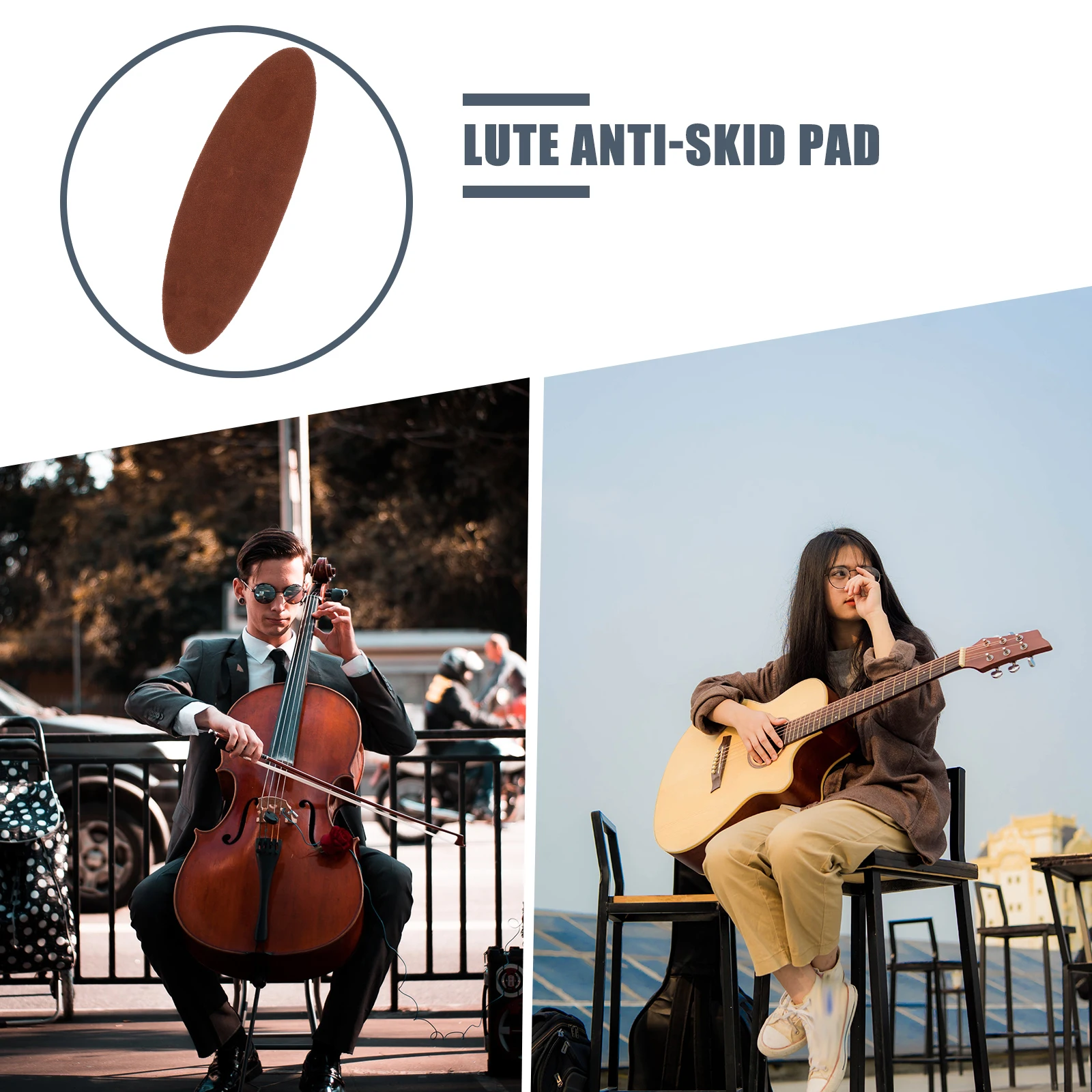 

Cowhide Musical Instrument Cushion Mat 1PCS Anti Pad for Lute Pipa Nguyen Non Foot Support Wear Resistant