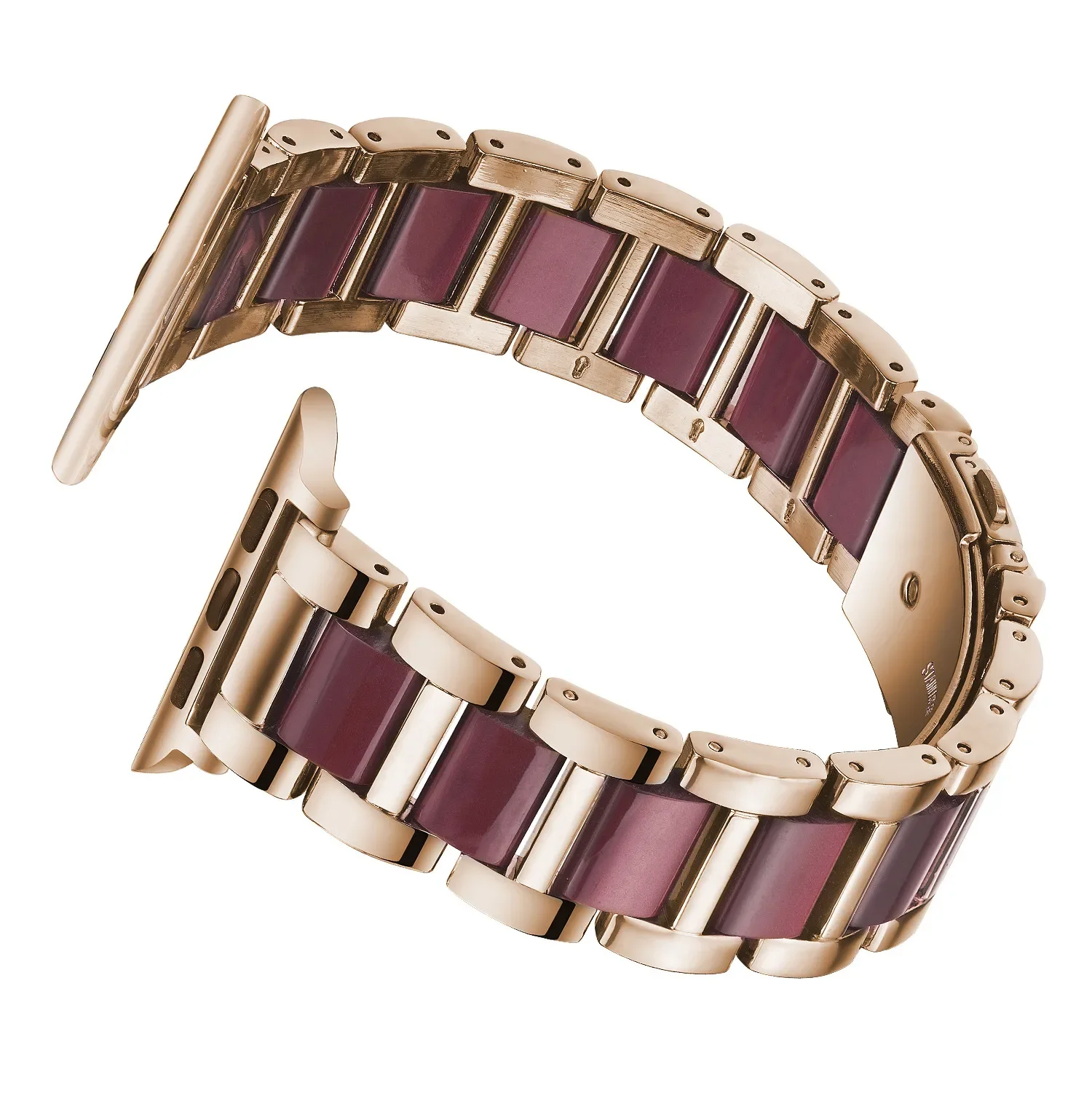 Resin+Metal Strap For Apple Watch 49mm 46mm 45mm 44mm 42mm 41mm 40mm 38mm Resin Wristband iWatch Ultra 10 9 8 7 6 5 4 3 SE Band